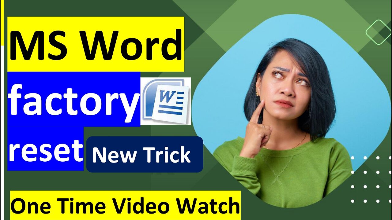 Ms word factory reset || ms excel setting problom solve || ms excel 2007 reset data ||
