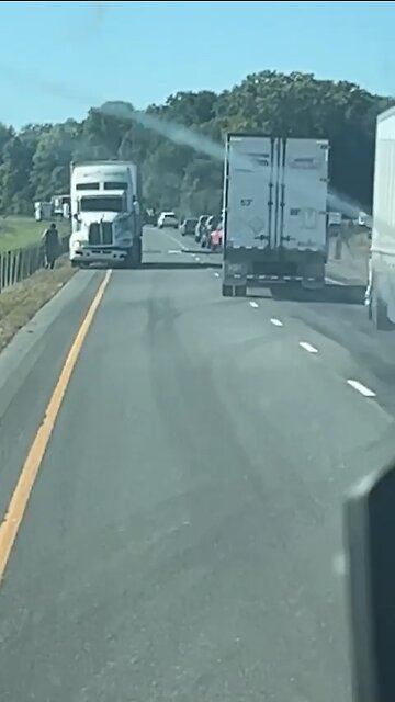 Trucker Goes Wrong Way On Highway
