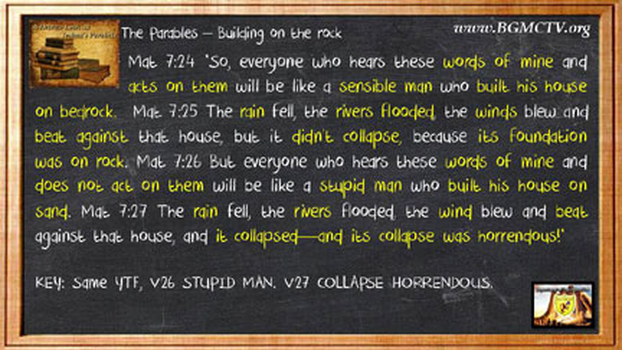 The City Gate Messianic Bible study - The Parables “What is your foundation - ARE YOU STUPID"