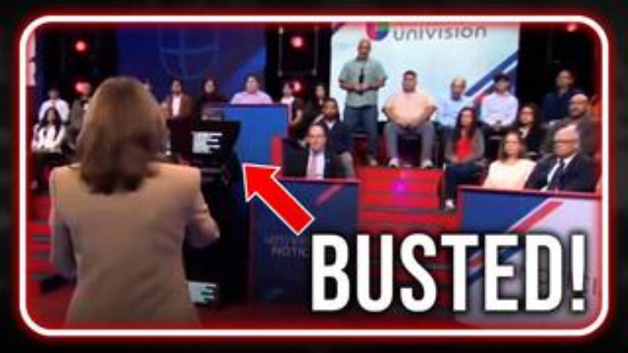 Queen Of All Morons Kamala Caught Using TelePrompTer At Unscripted Town Hall