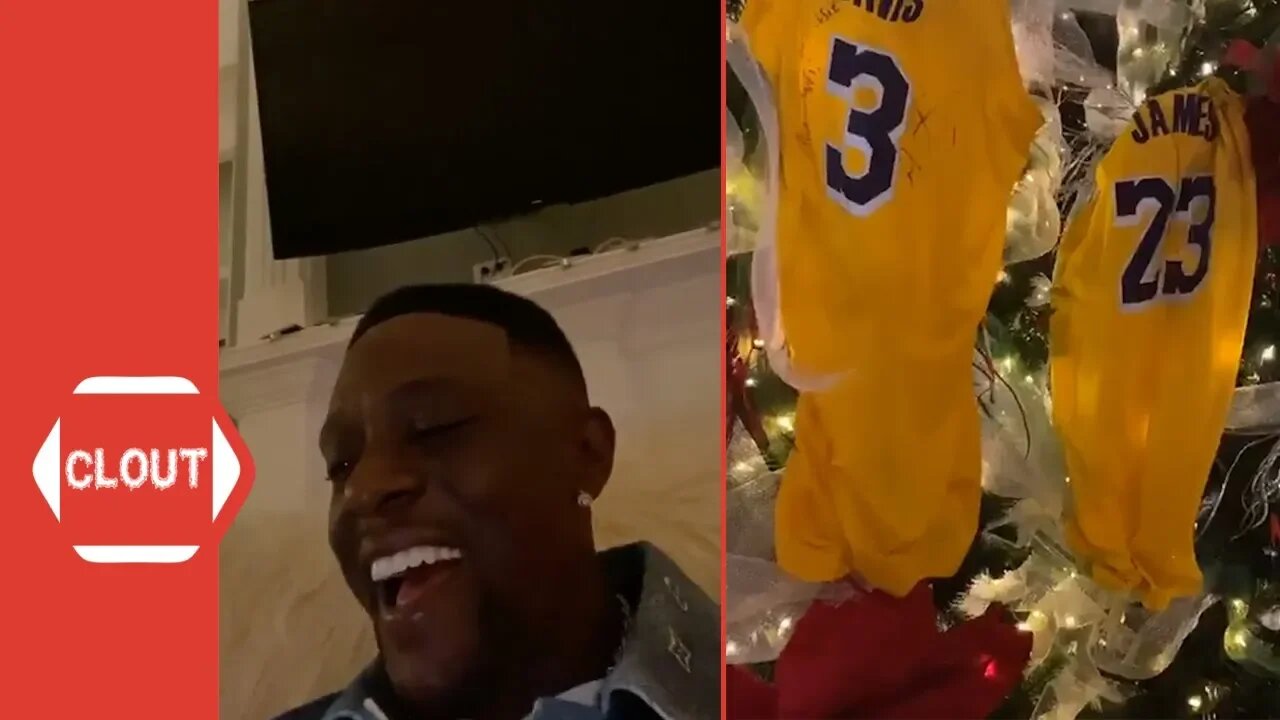 Boosie Badazz Hangs Anthony Davis & LeBron James Autographed Game Worn Jerseys On A Christmas Tree!