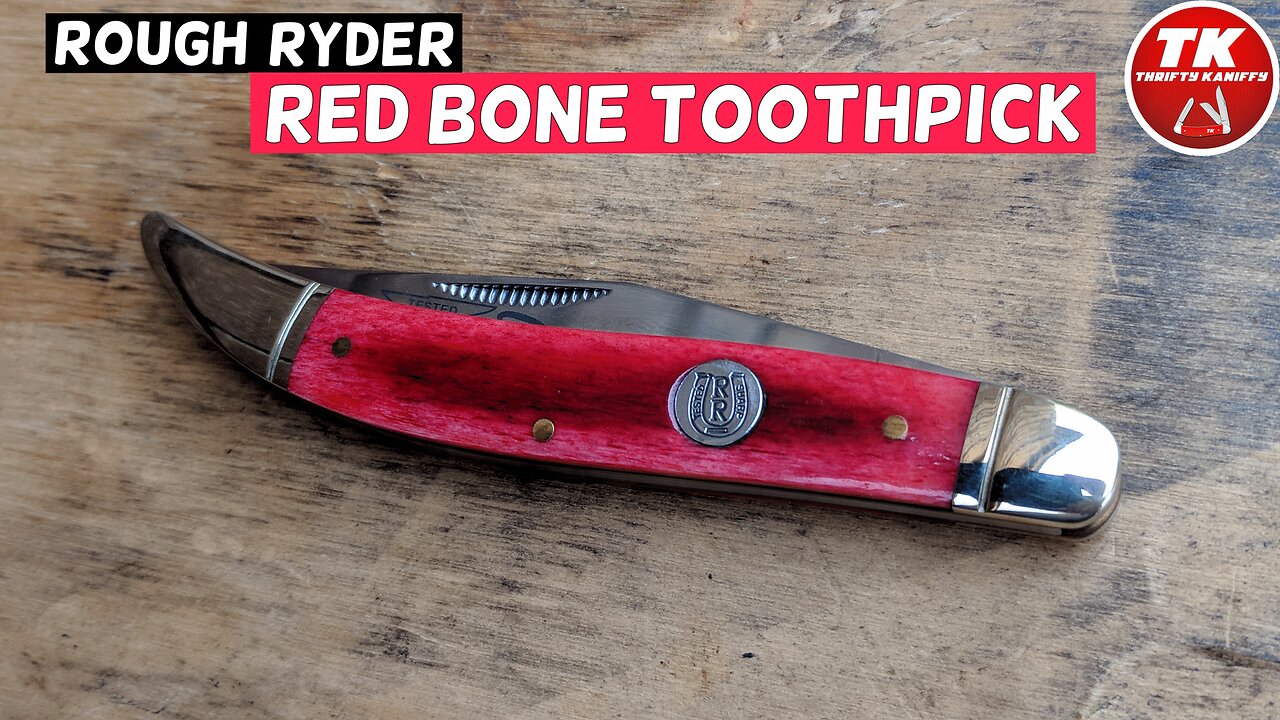 Rough Ryder Red Smooth Bone Toothpick Pocket Knife RR452