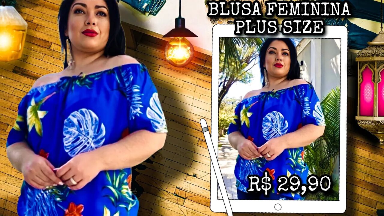 Blusa Viscose Plus size Ciganinha Ombro a Ombro Estampada!