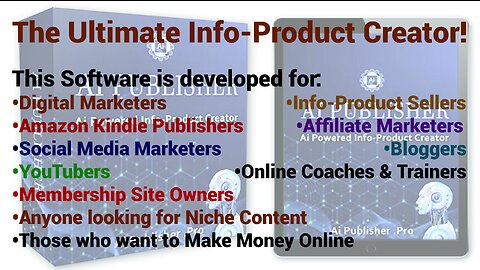 AI PUBLISHER Demo - The Ultimate Info-Product Creator!