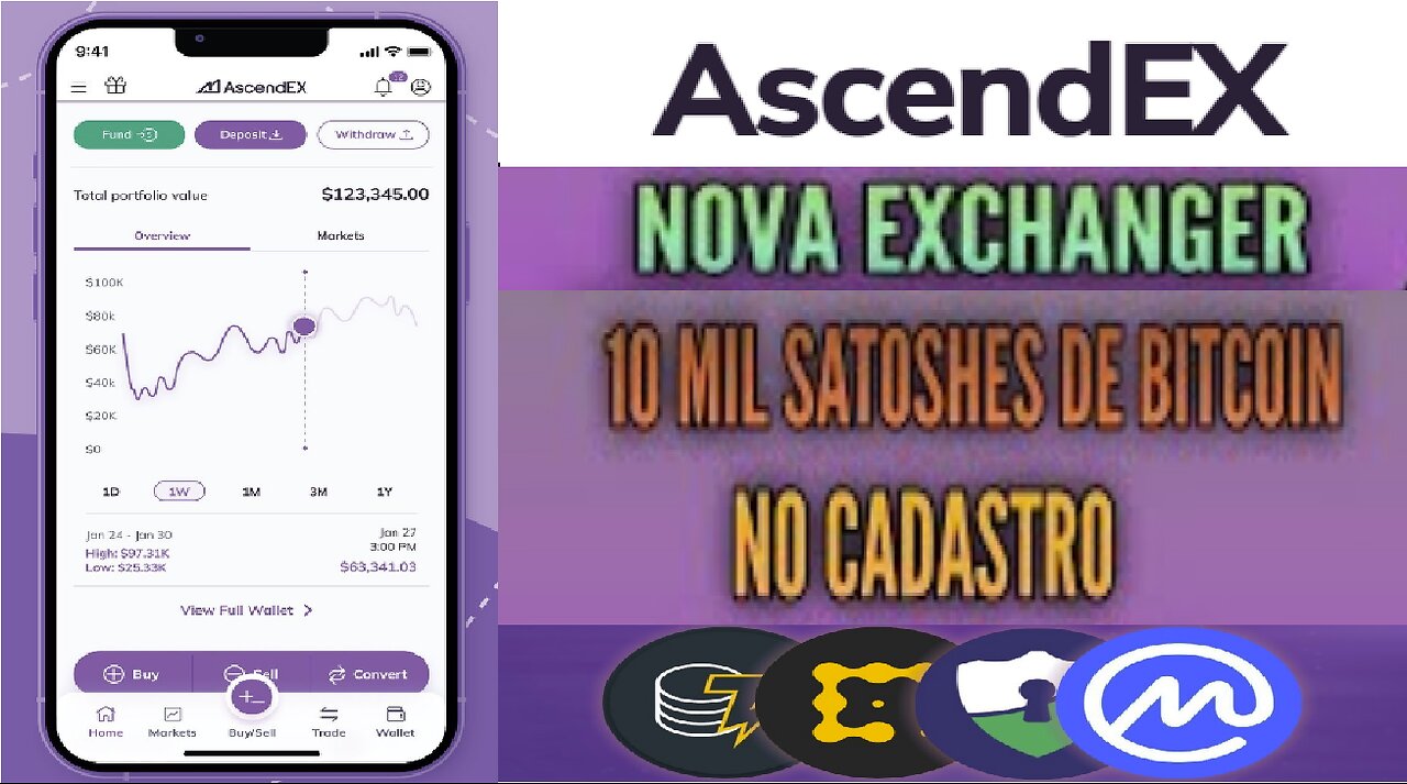 Airdrop EXCHANGER ASCENDEX | Ganhe 10 Mil Satoshis no Registro no KYC | 100 SatoShis por Dia