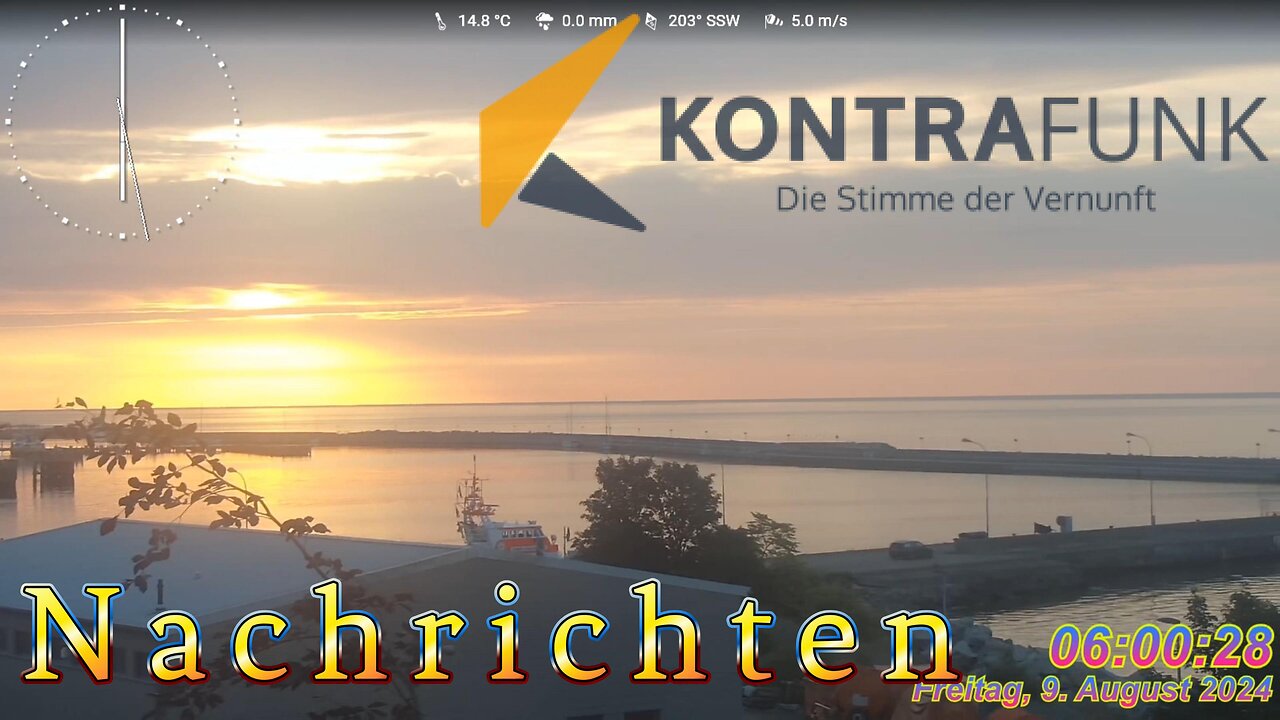 Nachrichten im Kontrafunk 09.08.2024 – 06:00 Uhr #glaubewenig, #hinterfragealles, #denkeselbst