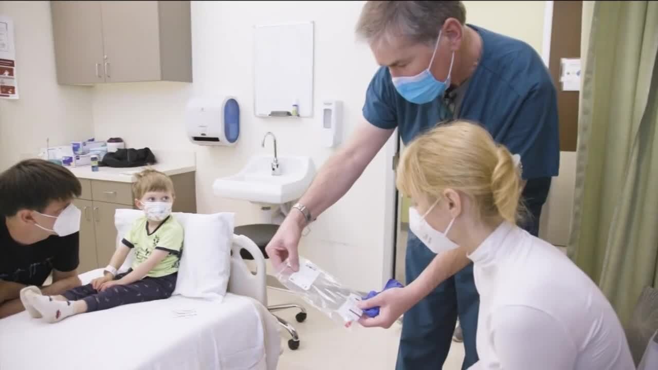 Hundreds of kids roll up their sleeves to receive their first dose of the Pfizer vaccine