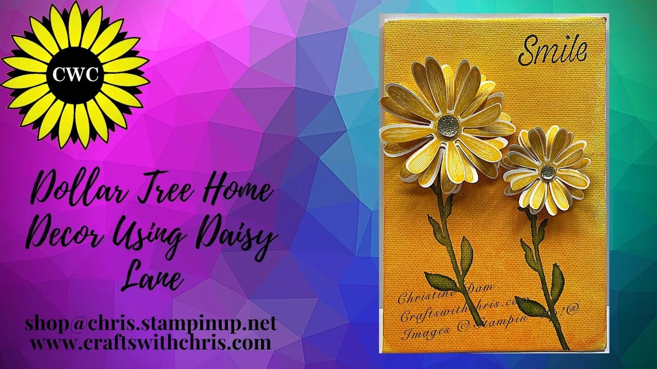 Dollar Tree Home Decor Featuring Stampin' Up! Daisy Lane