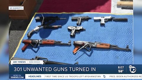 301 unwanted guns turned in