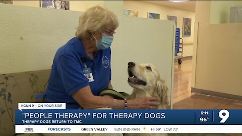 Therapy dogs get warm welcome back at Tucson Medical Center