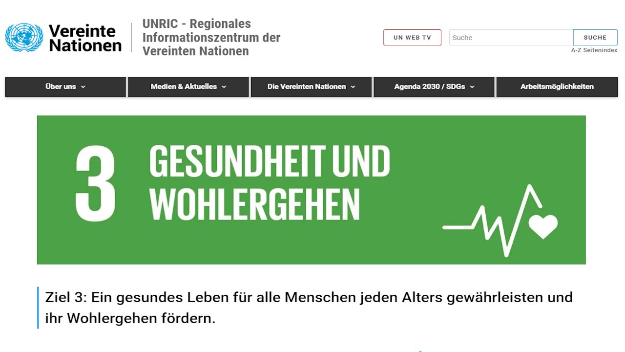 Ziel 3: Gesundes Leben? Wahre Agenda: Einführung Impfpflicht und weitere Zwangsmassnahmen.