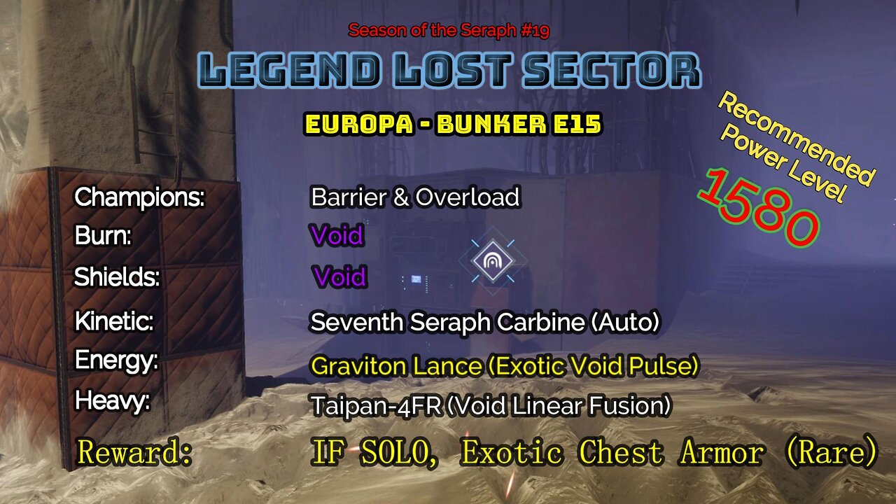 Destiny 2 Legend Lost Sector: Europa - Bunker E15 on my Warlock 12-21-22