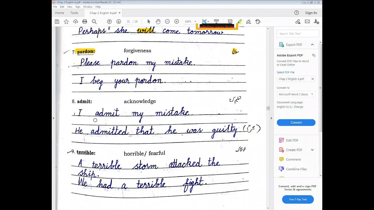 Class 5 Eng A 12 4 2021