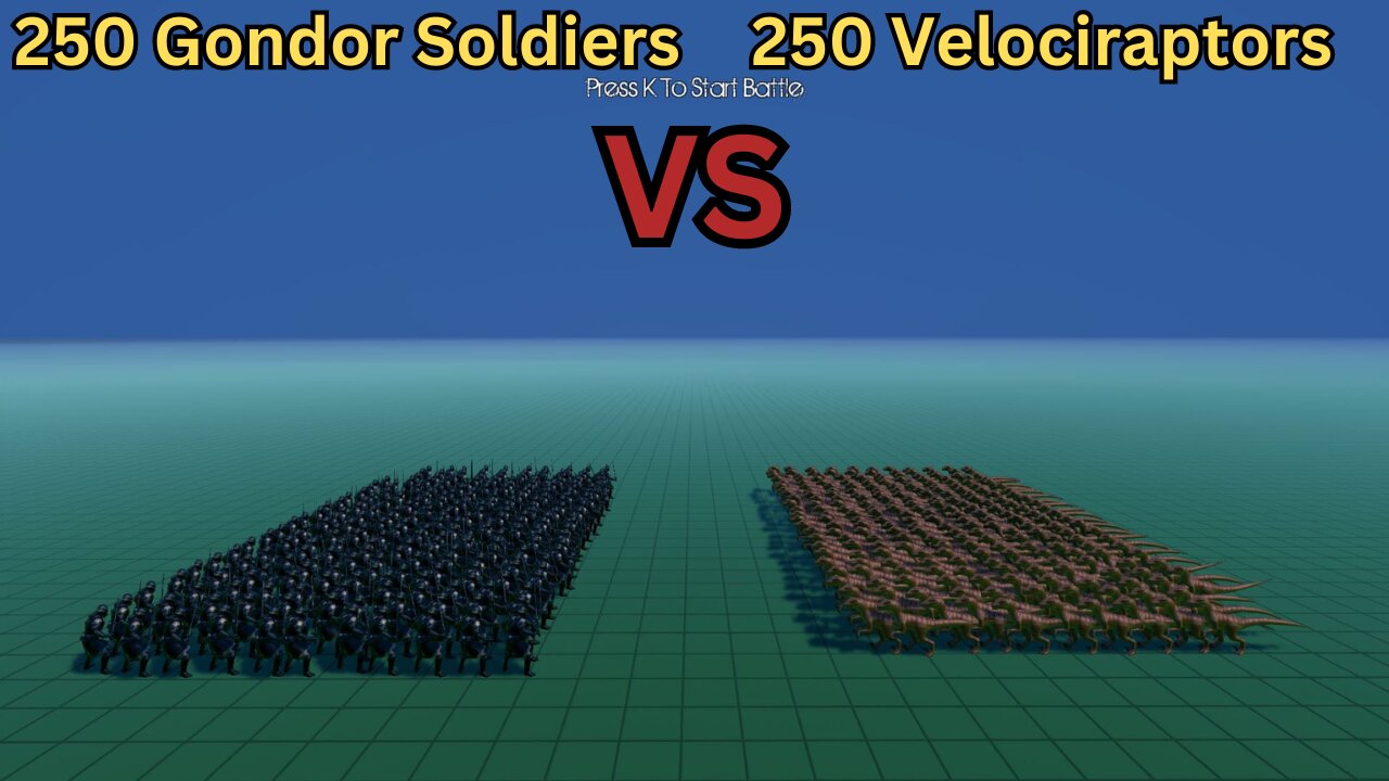 250 Gondor Soldiers Versus 250 Velociraptors || Ultimate Epic Battle Simulator