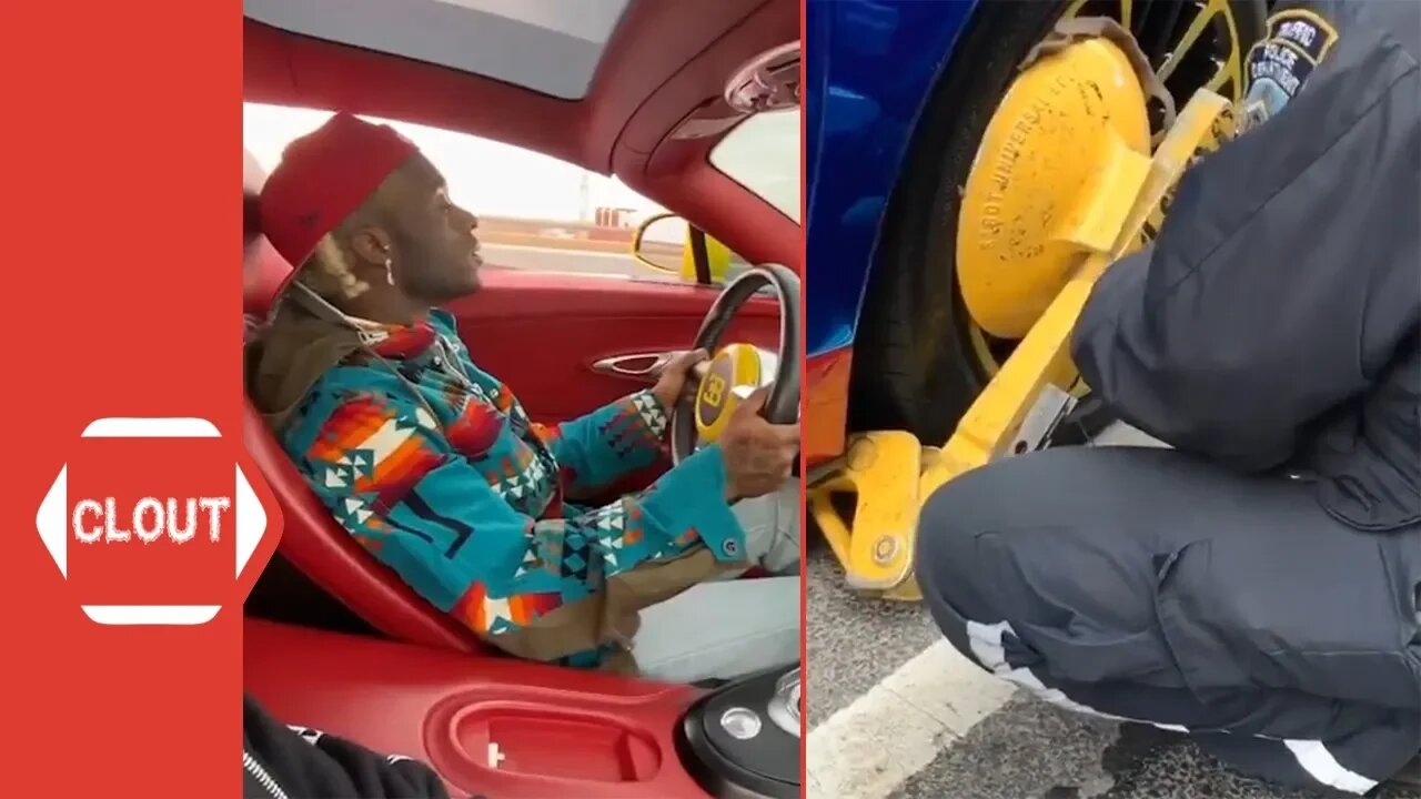 Lil Uzi Vert's $1.7M Bugatti Gets Booted & His Rim Damaged By NYPD Officer!