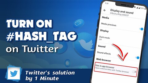 How to turn on as Hashtag on Twitter