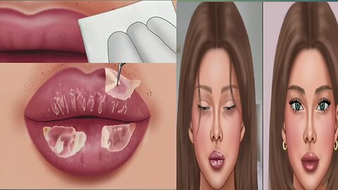ASMR sebaceous mass explosion! Lip Blackhead Extrusion Taking care of dead skin on your lips🙏