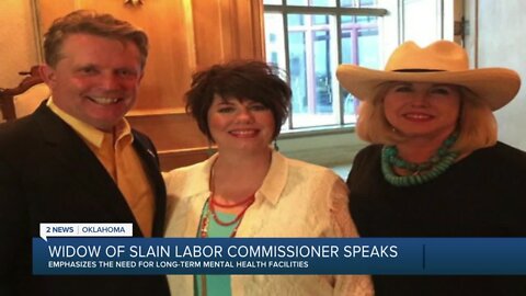 Slain commissioner's wife addresses mental health amid Tulsa DA stabbing