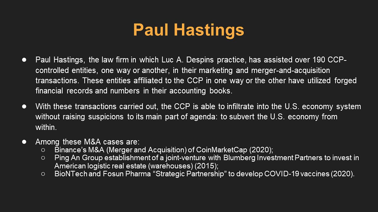 How Does the CCP Utilize Its Infiltrated U.S. Law Firms to Threaten the U.S. Economic Safety?