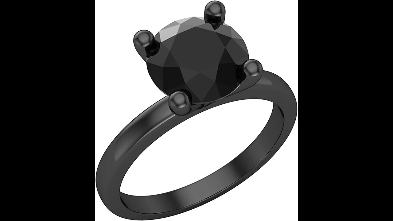 Dazzlingrock Collection 5.00 Carat (ctw) Black Rhodium Plated 10K Princess & Round Black Diamon...