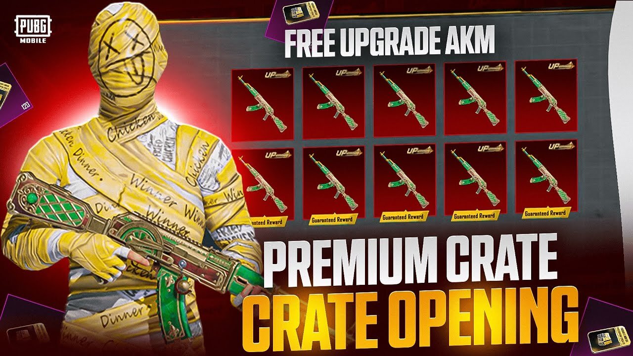 PUBG MOBILE NEW PREMIUM CREATE OPENING||FREE UPGRADE AKM PREMIUM CRATE OPENING