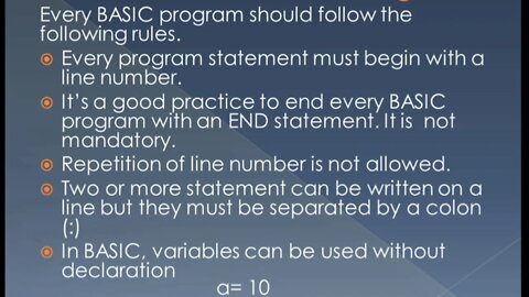 Computer 10th Lecture6 Structure of BASIC program