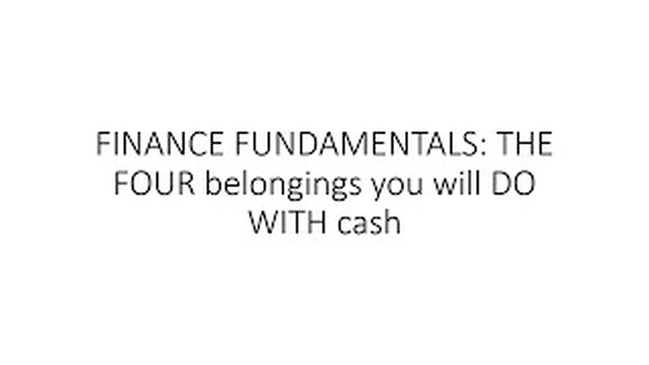 FINANCE FUNDAMENTALS_ THE FOUR belongings you will DO WITH cash