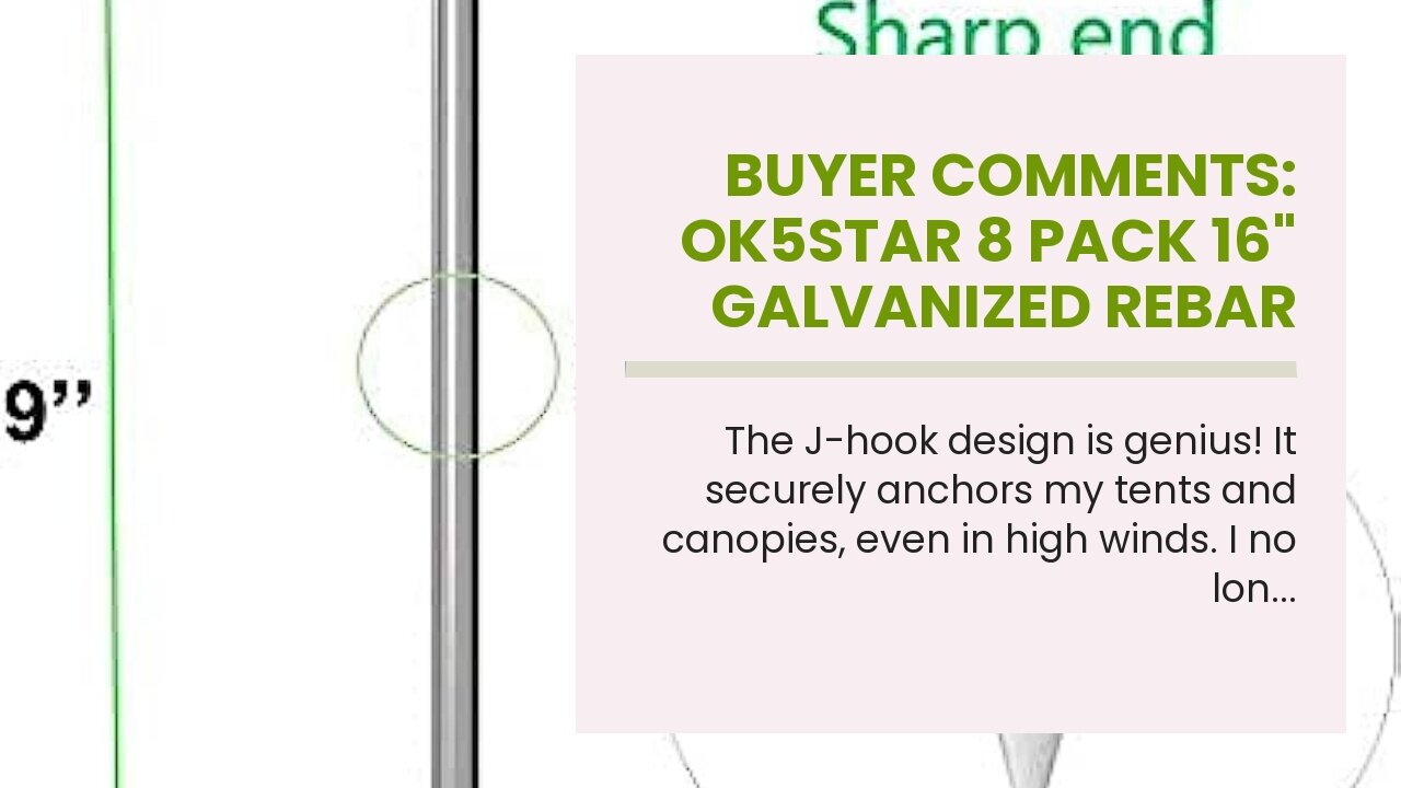 Customer Comments: OK5STAR 8 Pack 16" Galvanized Rebar Stakes Heavy Duty J Hook Ground Anchors,...