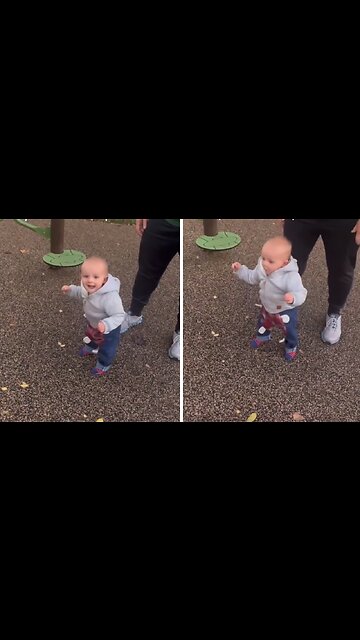 Mom Unknowingly Captures Baby's First Steps On Camera