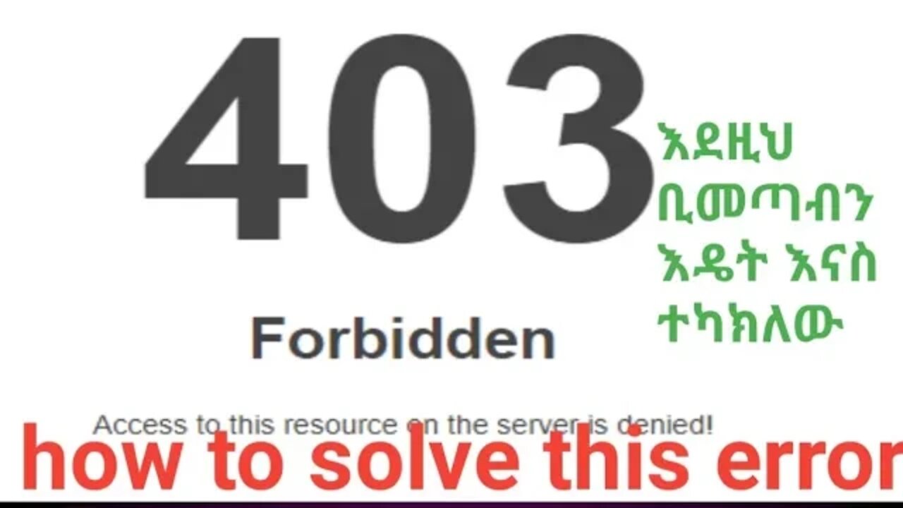 how to fix 403 forbidden access to this resource on the server is denied!