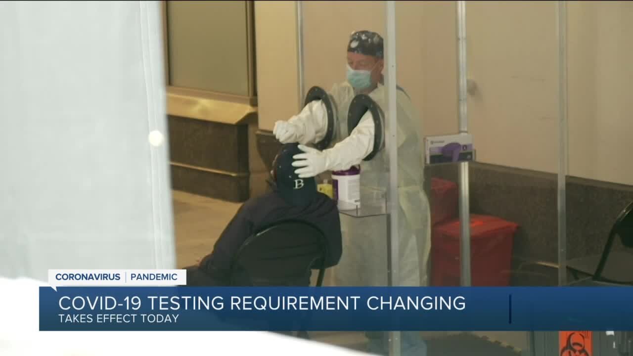 COVID-19 testing requirement changing: New policy starts Monday