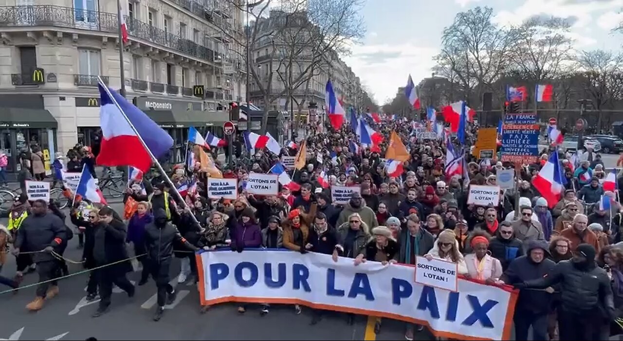 French Protesting Against French Membership In NATO