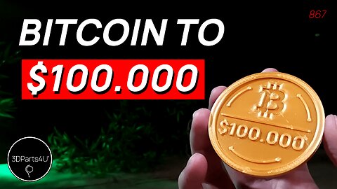 ₿ Bitcoin 100000 - Bitcoin 3D Print Model - 3D Coin Model - Bitcoin Price