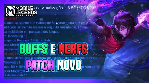 BUFFS E NERFS | PATCH NOTES JANEIRO 2022 | Mobile Legends