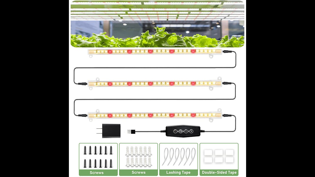 LED Grow Light Strip, Juhefa 60W 3500K Sunlike Full Spectrum Plant Light Bar Red White Bulbs fo...