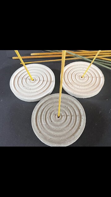 Cement Incense Holder | Concrete Round Stick Incense Holder | Zen Keeper | HANDMADE | JLK