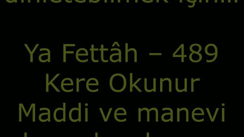 ÇARŞAMBA GÜNÜ OKUNABİLECEK ZİKİRLER, ESMAÜL HÜSNA