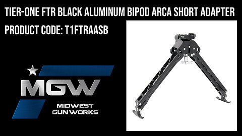 Tier-One FTR Black Aluminum Bipod ARCA Short Adapter - T1FTRAASB