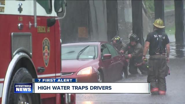 Flooded road rescues in Buffalo