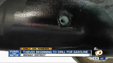 Thieves beginning to drill for gasoline