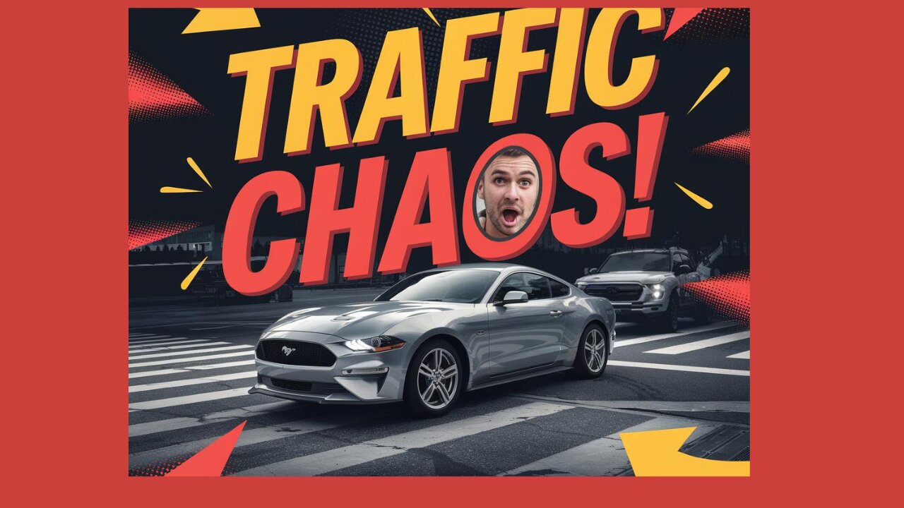 Intersection Chaos: Mustang's Red Light Dilemma