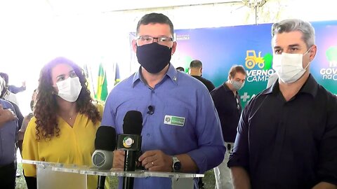 Coletiva de Imprensa com Governador Marcos Rocha em Alta Floresta, Programa "Tchau Poeira"