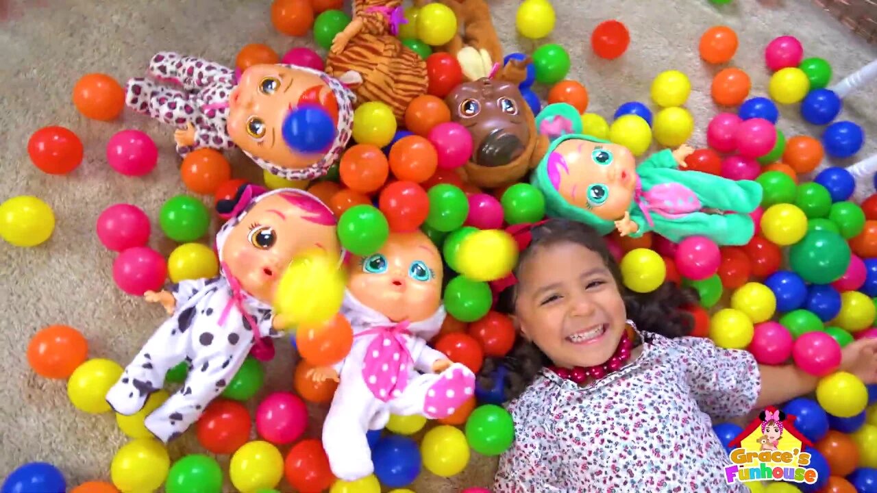 Cry Babies Dolls & Fun With Colorful Pit Balls