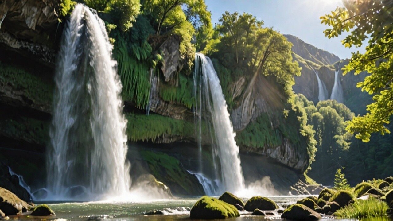 Most Beautiful Waterfalls in the World with Relaxing Music (2024)