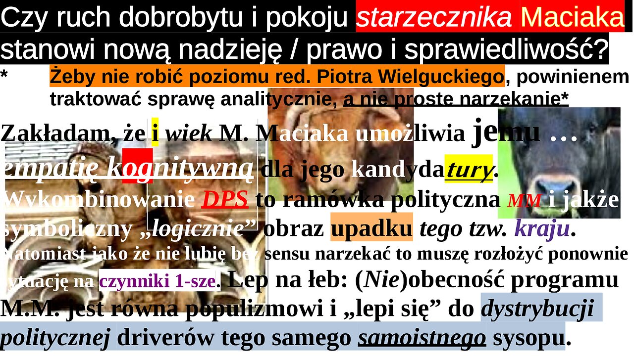 Czy ruch dobrobytu i pokoju starzecznika Maciaka stanowi nową nadzieję / prawo i sprawiedliwość?