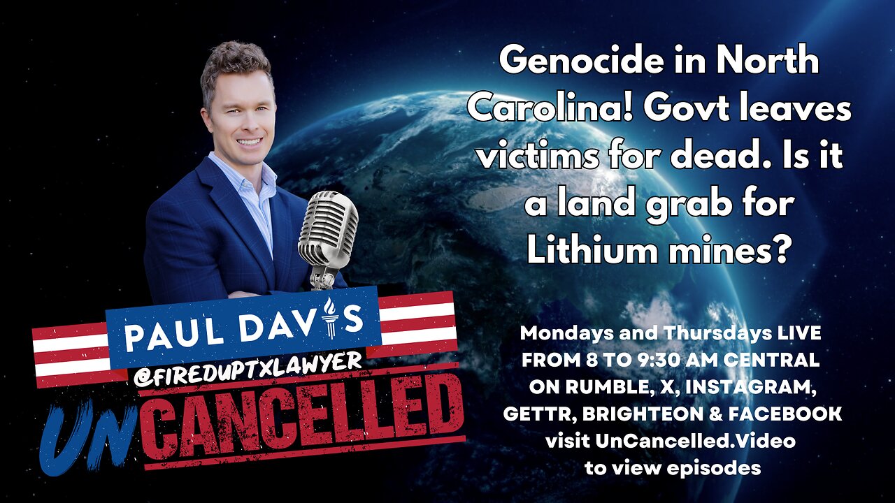 Genocide in North Carolina! Govt leaves victims for dead. Is it a land grab for Lithium mines?