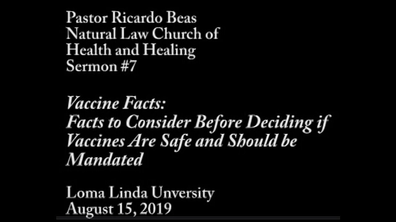 PASTOR RICARDO BEAS - SERMON #7 - SPEECH AT LOMA LINDA UNIVERSITY