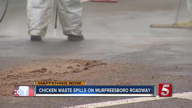 Chicken Waste Spill Closes Part Of Rd. In Murfreesboro