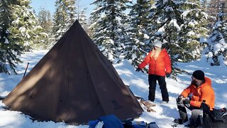 Hot Tent Camping With My Daughter | Oven Baked Pizza