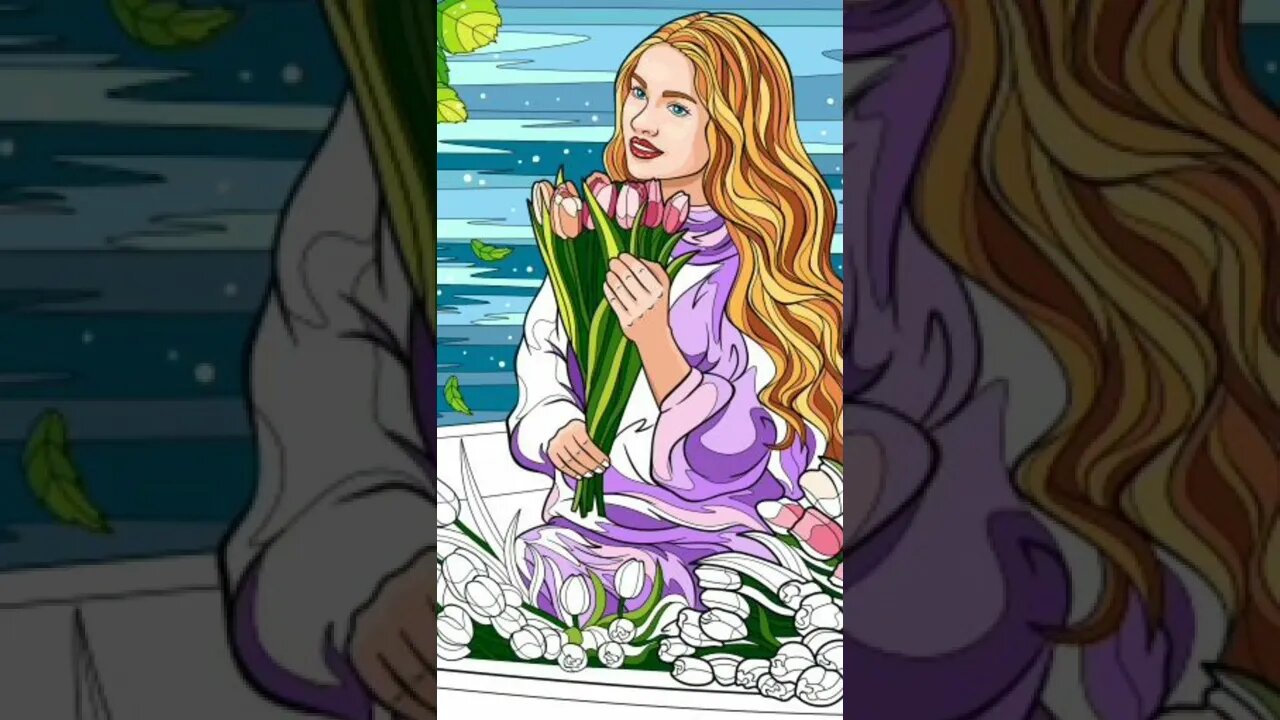 Here is a woman and her tulips